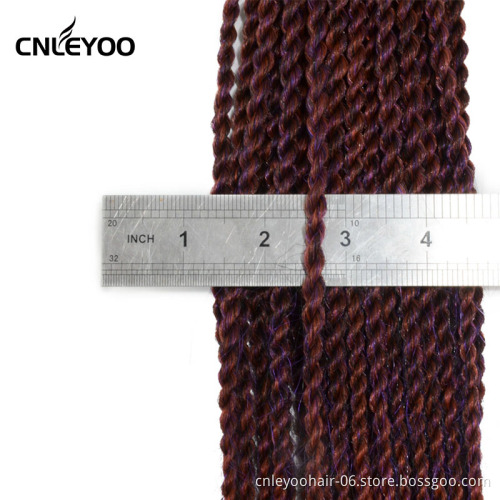 Black purple Senegalese Twist Crochet Hair 12 Inch Small Senegalese Twist Croche Braids Extension For Women